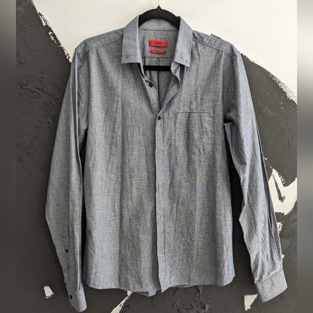 Hugo Boss chambray slim fit shirt